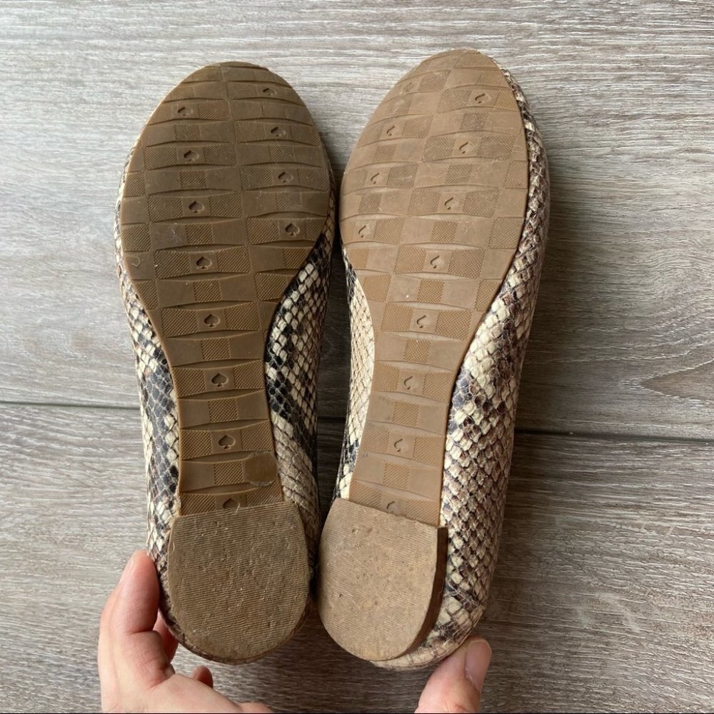 Kate Spade Snakeskin Leather Ballet Flats - Picture 10 of 12